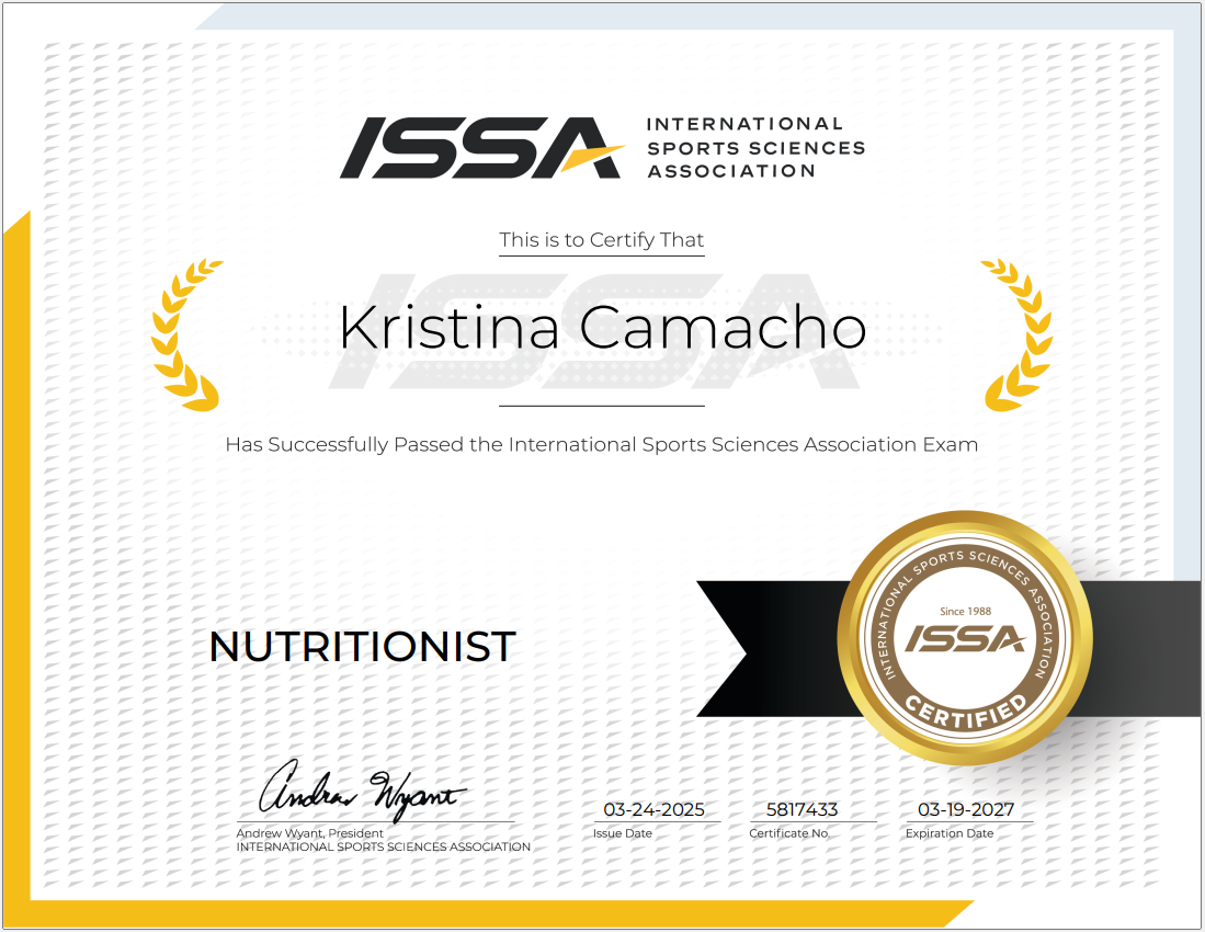 Nutritionist Certification 2025
